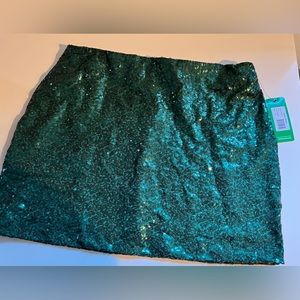 Green Sequins Skirt